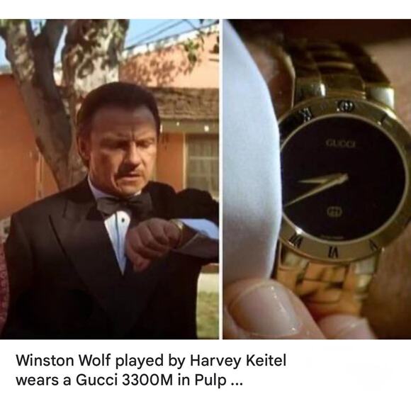 Gucci 3300M Swiss Made Gold Plate Pulp Fiction Winston Wolf Watch New Battery - Picture 2 of 16